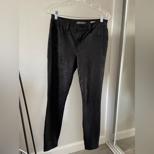 Level 99 Mid Rise Janice Black Snake Skin Jeans